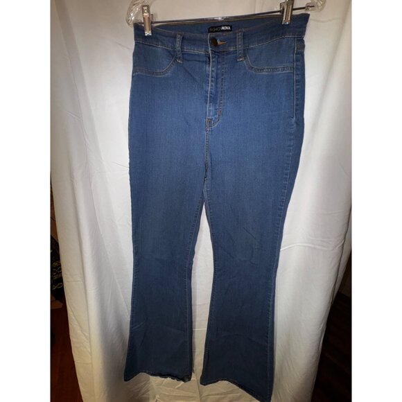 Fashion Nova  High Waist Flare Jeans Size 11 Stretch Sexy Boho Western Disco y2k - Picture 8 of 9